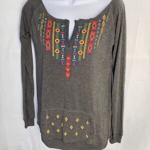 Panhandler embroidered front pocket long sleeve